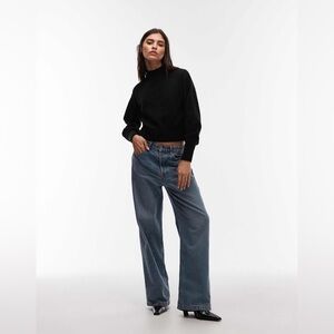 & Other Stories mock neck sweater in black